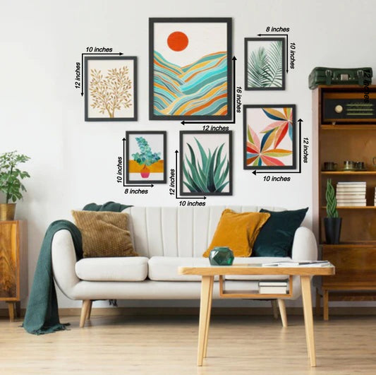 Set of 6 wall art frames - Anwar Decor
