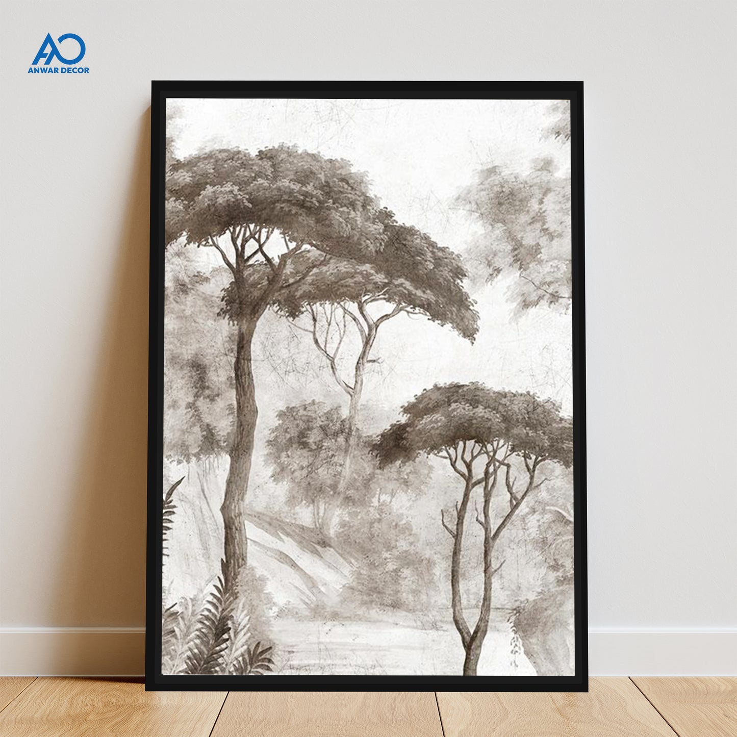 Sepia Tone Forest Art | Nature & Landscape Wall Art - Anwar Decor