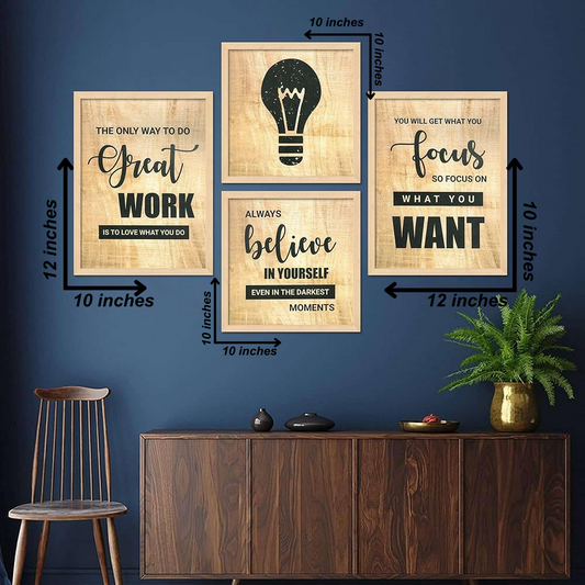 Self-Belief & Focus Quotes | Motivational Wall Frame - Anwar Decor