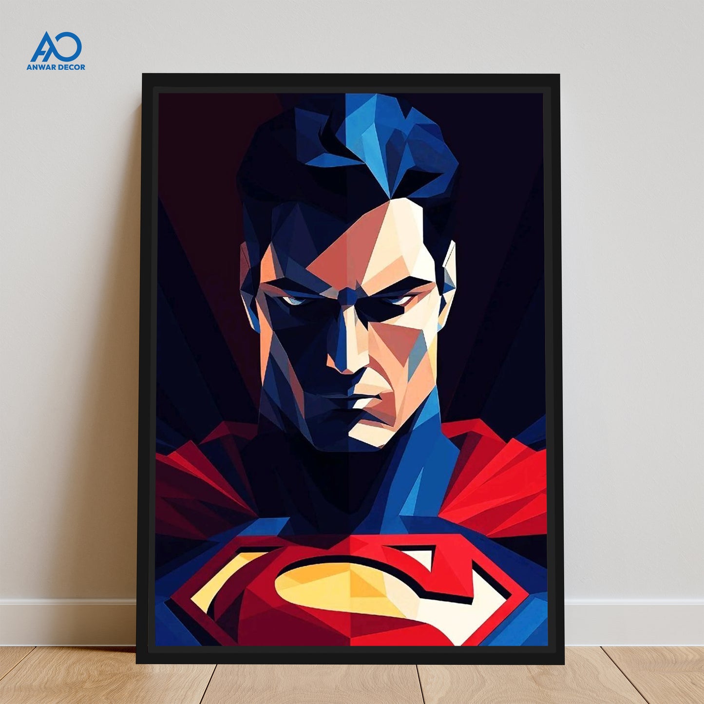 Superman Geometric Art | Movie Poster Wall Art - Anwar Decor