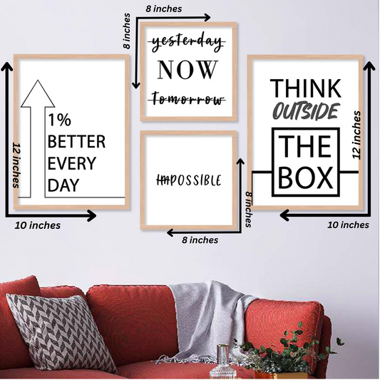 Growth Mindset Motivational Set | Motivational Wall Frames - Anwar Decor