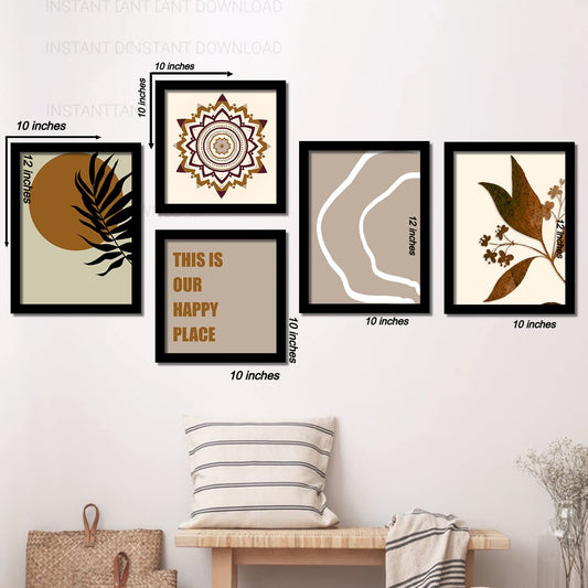 Set of 5 wall art frames - Anwar Decor