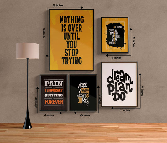 Persistence & Never Give Up Quotes | Motivational Wall Frame - Anwar Decor