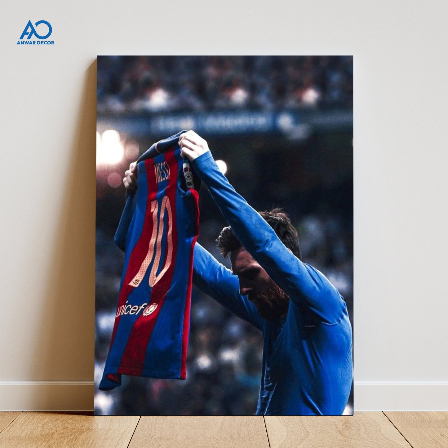Lionel Messi Jersey Art | Football Legend Wall Decor - Anwar Decor