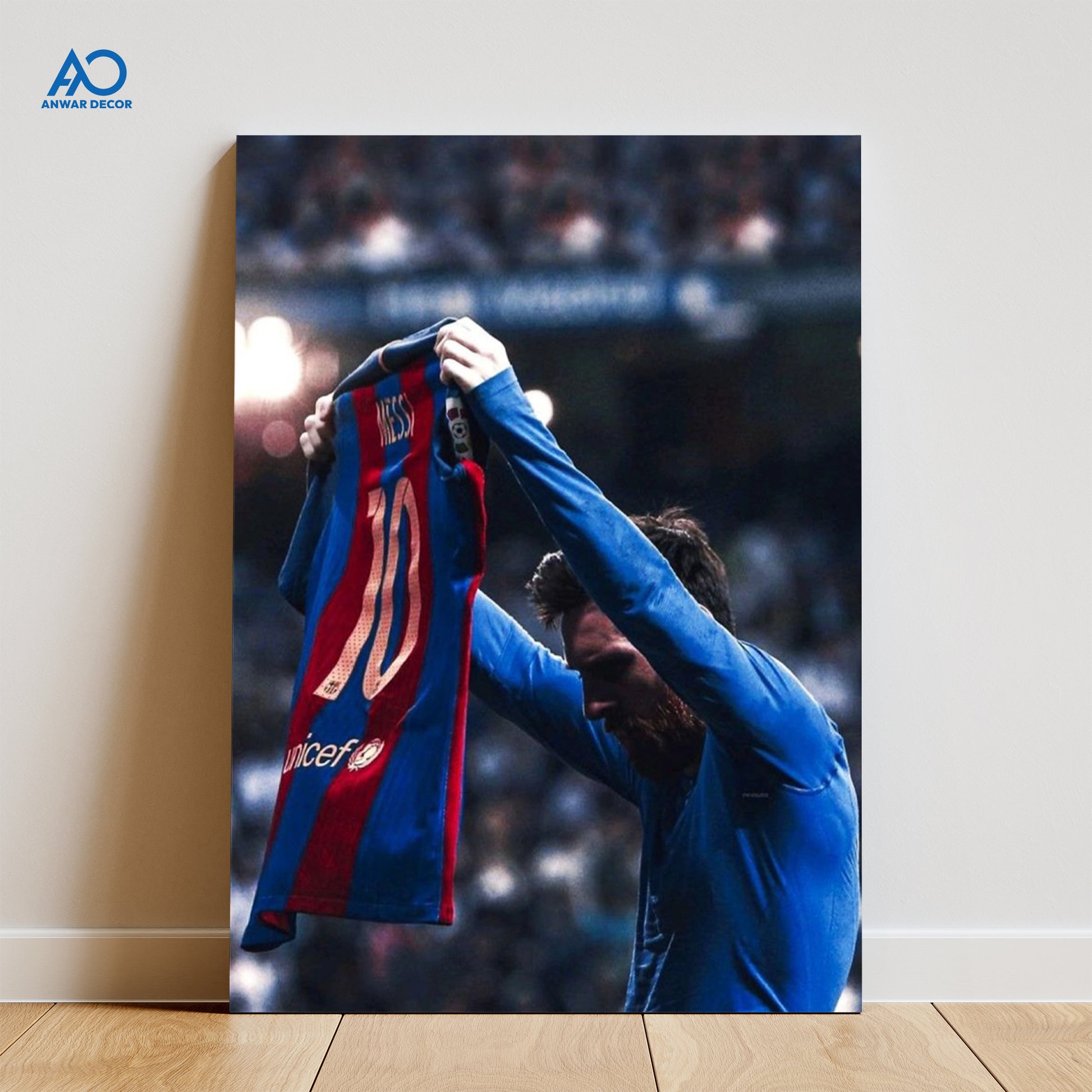 Lionel Messi Jersey Art | Football Legend Wall Decor - Anwar Decor