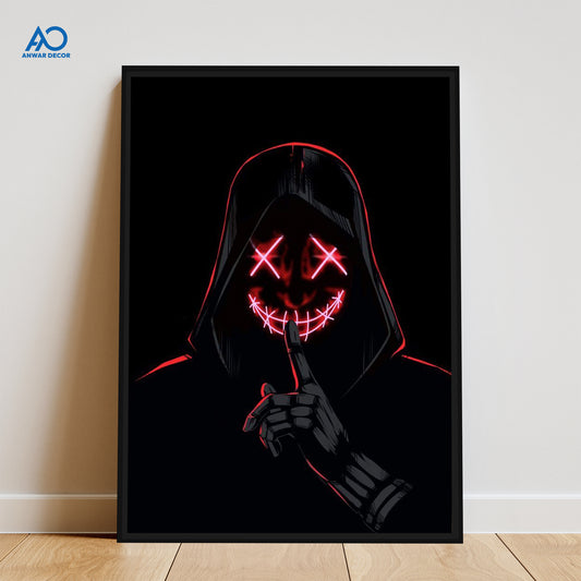 Neon Mask Art | Mysterious Wall Decor - Anwar Decor