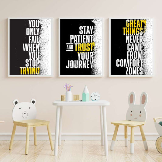 Motivational wall frames set of 3 - Anwar Decor