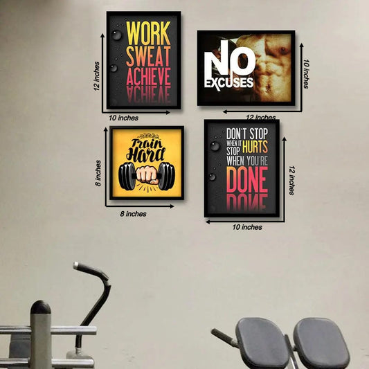 Set of 4 Gym wall frames - Anwar Decor
