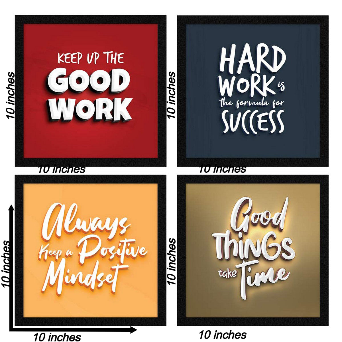 Set Of 4 Motivational Office Wall Frame - Anwar Decor