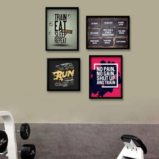 Set of 4 Gym wall frames - Anwar Decor