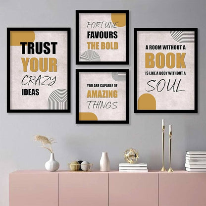 Motivational wall frames set of 4 - Anwar Decor