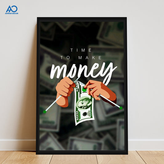 Time To Make Money Knitting Art | Motivational Wall Art - Anwar Decor