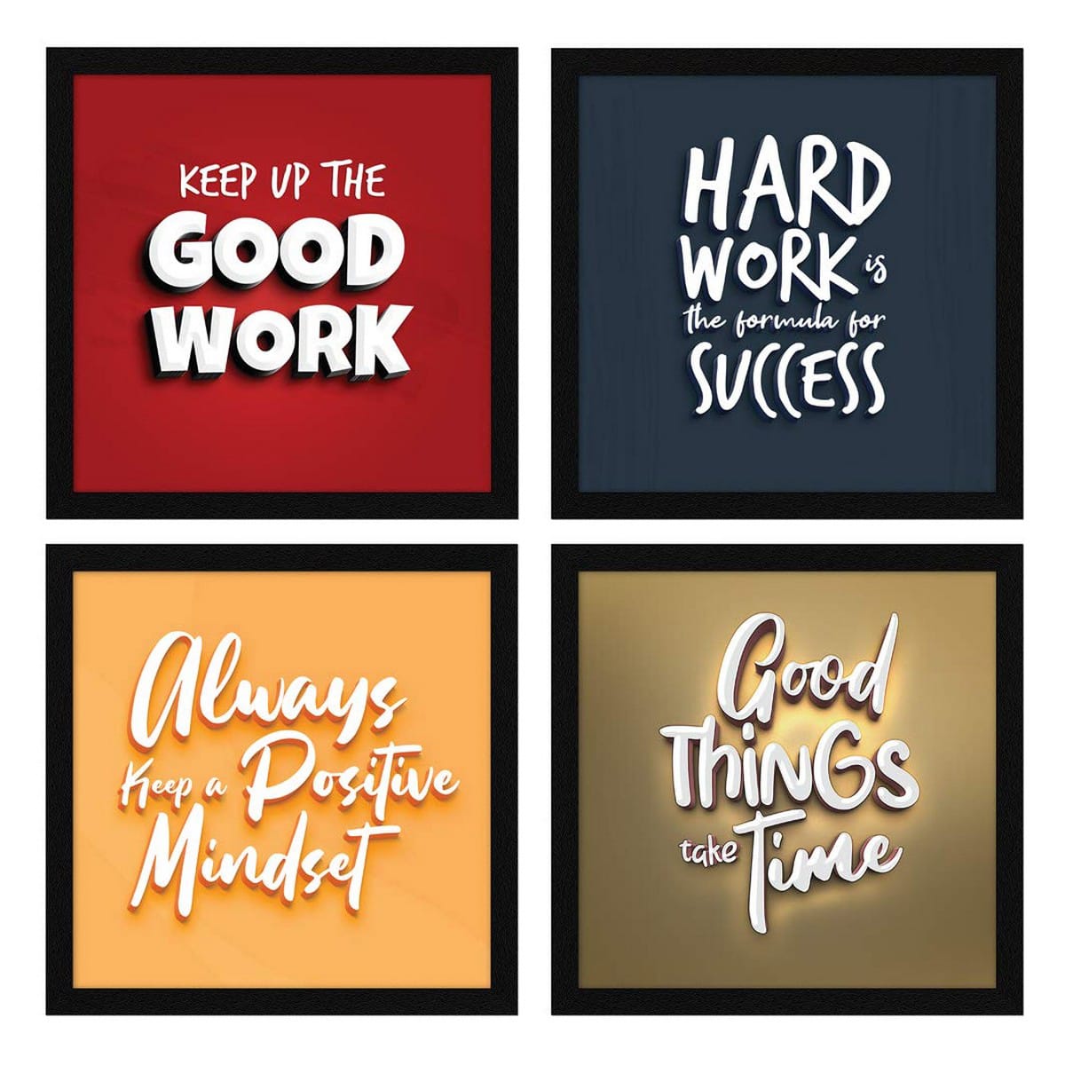 Set Of 4 Motivational Office Wall Frame - Anwar Decor
