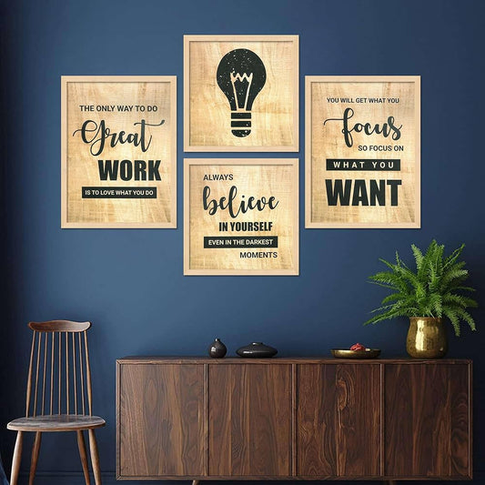 Self-Belief & Focus Quotes | Motivational Wall Frame - Anwar Decor