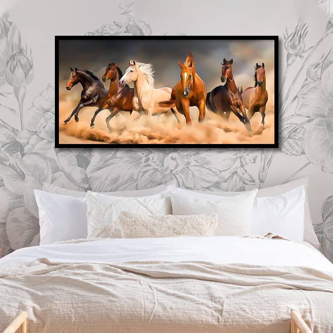  Galloping horses desert wall frame for home & office decor.
