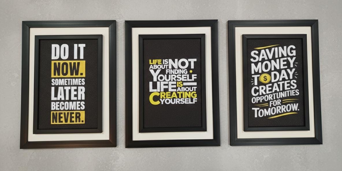 “Action, Growth & Opportunity” – Powerful Quote set of 3-motivational Wall decor in Pakistan