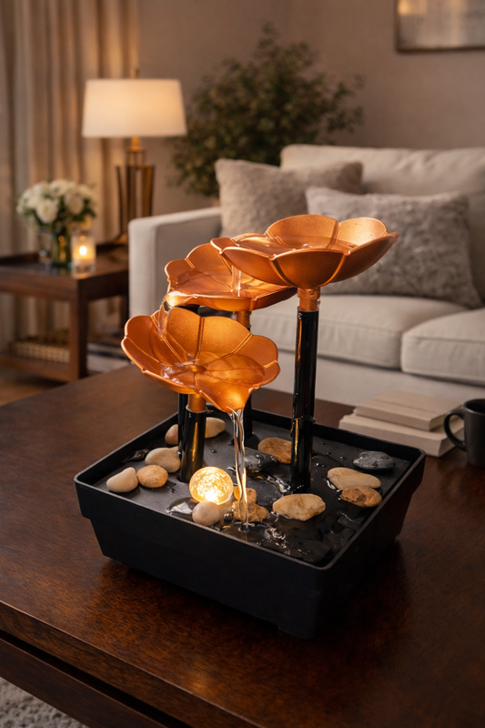 Elegant Flower Table Fountain Indoor Water Decor Tabletop Showpiece in Pakistan - Anwar Decor