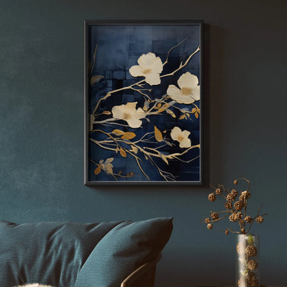 Golden Blossom Triptych Art | Floral Wall Art - Anwar Decor